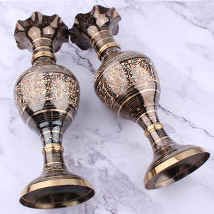 仿古花瓶艺术铜彩点巴基斯坦花瓶器家居铜摆设典