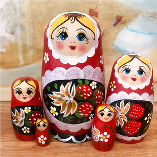 特色俄罗斯套娃5层木玩具创意生日毕业情侣旅游纪念圣诞新年礼物