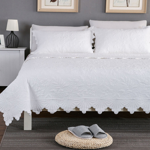 1.8m 绗缝床盖三件套高档纯棉出口韩国床罩床单空调1.5米 外贸韩式