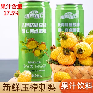 6罐维生素C水果新鲜压榨果蔬汁 贵州特产刺梨汁原味果汁饮料240ml