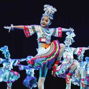 新款 小荷风采苗妹妹舞蹈服儿童苗族彝族壮族演出服装 少数民族服装