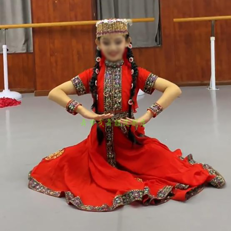 塔吉克族舞蹈服膺之舞演出服帕米尔少女表演服新疆民族艺考服紫茉