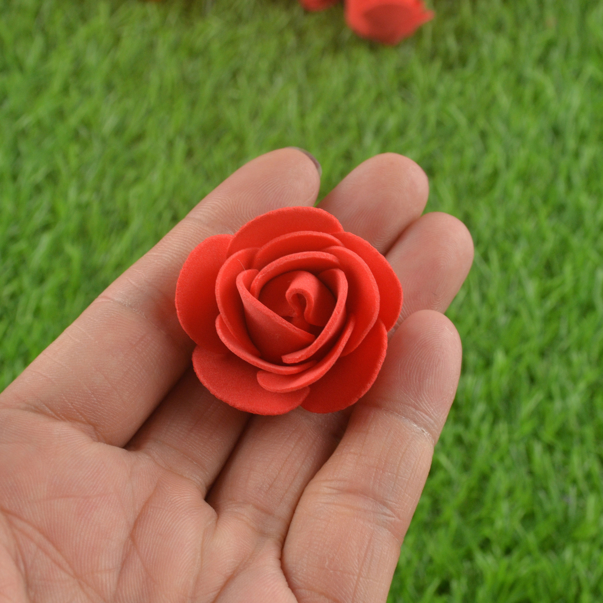 包邮 饰花花环用花假花小花头100个 3.5cm仿真泡沫PE玫瑰花朵手工装