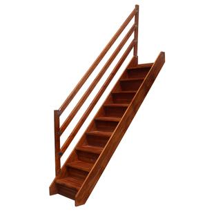 loft梯子 实木阁楼楼梯家用室内外直单爬登高扶手加厚宽大踏板时尚