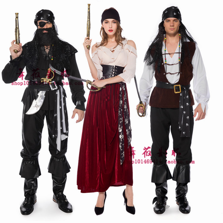 万圣节化装 舞会cosplay加勒比女海盗服 成人杰克船长服饰 海盗服装