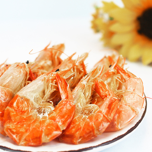 虾干山东威海带皮烤虾新鲜大虾烤制即食休闲海味零食250g袋装