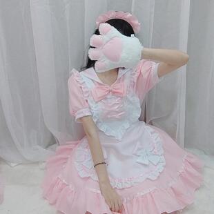 cos服装 二次元 粉色萌妹lolita角色扮演连衣裙 动漫萝莉女佣
