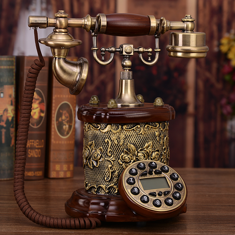 慕予臻正品 欧式 创意仿古电话家用办公座机无线插卡 复古电话机美式