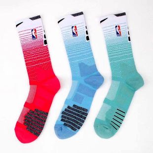 NBA篮球袜渐变球队款 精英运动袜 高筒加厚毛巾袜专业训练袜男夏季