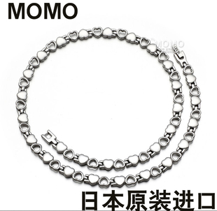磁疗链纯锗 MOMO心心相印女士纯钛项链保健项链钛项圈正品 日本正品