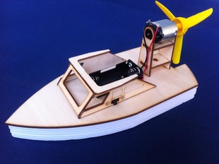 DIY科技小发明学生科学实验手工材料科普 空气动力滑行船模型制作