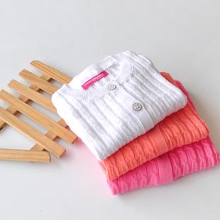 儿童装 针织衫 女童 毛衣 欧美外贸 粉色 外套 白色 原单 开衫