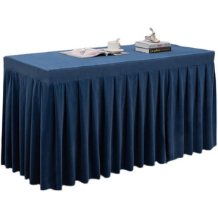 定制纯色会议桌布会议室办公桌绒布m长方形桌套订做签到台展 新品