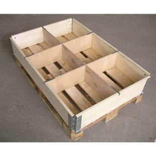 叉车钢扣箱品 新厂促木质可拆卸仓储围板木箱折叠围板木箱物流包装