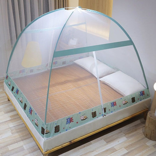 蒙古包蚊帐1.5m家用1.8米床2.0米双b人床U可折叠纹帐1.0 免安装