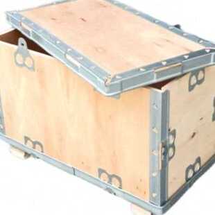 新厂促包装 物流运输小木箱 定制定夹品 钢边卡扣拆卸胶合板木箱子