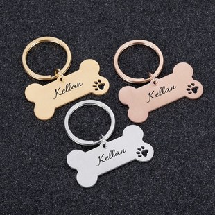 Name Tag Pet Engraved Personalized Keychain 推荐