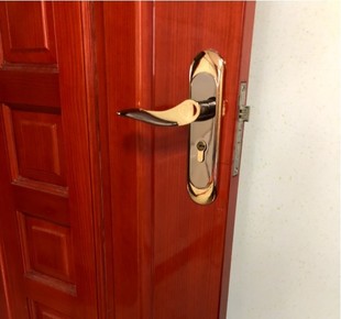 简约实木门锁E门锁门把手家用静音具房卧室室内门锁门房门锁 新品