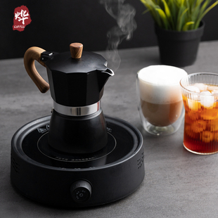 浓缩萃取壶咖啡器具 意式 摩卡壶家用煮咖啡壶电陶炉手磨咖啡机套装