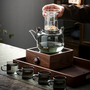 煮茶器煮茶炉家用电陶炉煮茶烧水壶泡茶专用 玻璃煮茶壶2g023新款