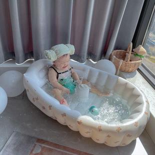 厂家页婴儿游泳池家用宝宝可折叠充气加厚儿童洗澡婴幼儿室内浴缸