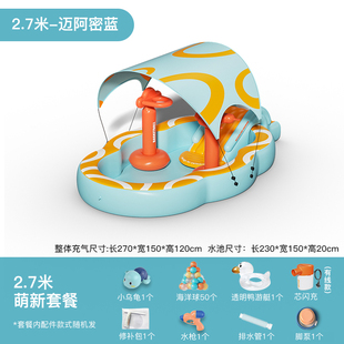 大型充气游泳池h海洋球城堡家用泡泡池婴儿儿童室内可摺叠滑梯玩