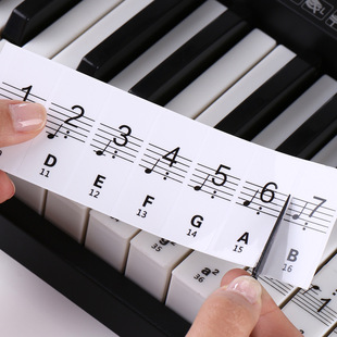 电子琴贴88键入卷钢琴键门贴五线谱贴纸儿童O考级手盘辅助教学识