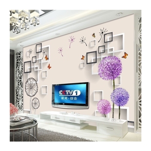 电视背景墙壁画影视墙壁纸现代简约墙布客厅沙发5D8D无缝整张 推荐