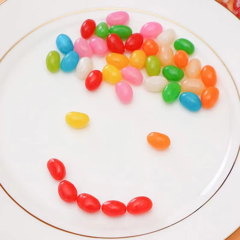 网红七彩缤纷豆软糖多种口味混合彩虹水果糖果吉利糖豆儿童小零食