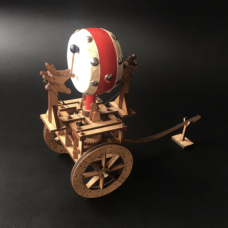 记里鼓车中国古代计程车模型男孩礼物木质立体趣味玩具拼图礼品