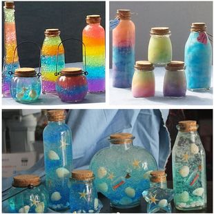 星云瓶彩虹瓶许愿瓶子漂流瓶海洋瓶夜光玻璃 DIY星空瓶全套材料包