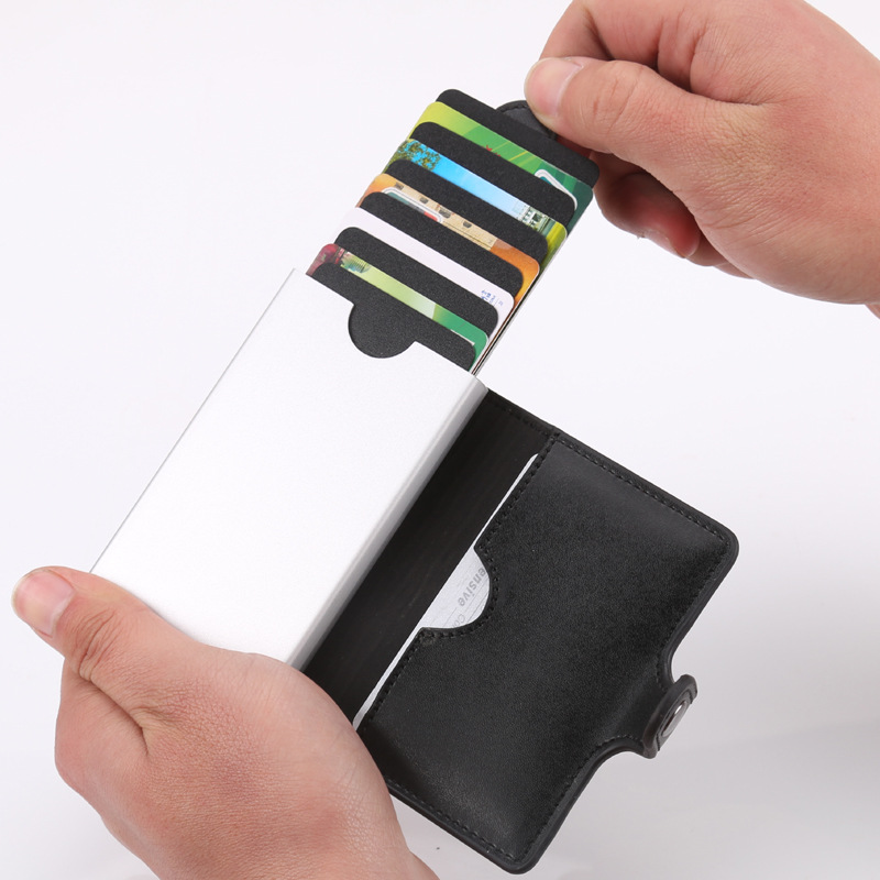 防盗刷定制刻字 抽拉卡套 金属卡盒 银行卡信用卡卡夹 卡包 层叠式