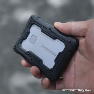 肥熊适用于三星T7 固态移动硬盘SSD防摔保护套三星T7战术军事防摔硅胶套外套 Touch指纹识别版