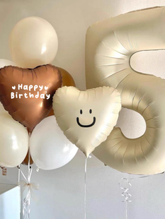 饰惊喜礼物 ins奶油色奶白色数字气球儿童生日周岁派对户外布置装