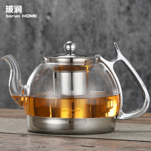 电磁炉烧水壶耐热玻璃电陶炉煮茶壶家用茶具过滤泡茶加热壶 玻润