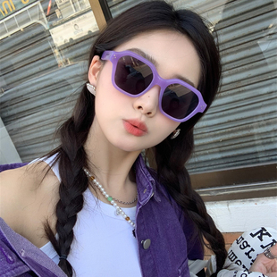 MELIYA千禧风紫色y2k墨镜女高级感欧美太阳眼镜2024新款 夏天度假