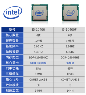 I5英特尔10400F散片酷睿i510400微星主板CPU套装 搭微星B560H610