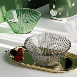 日式 耐热透明玻璃碗ins高颜值家用水果盘玻璃沙拉碗甜品碗泡面碗