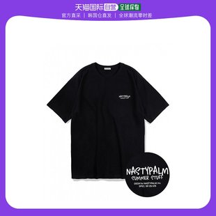 男女款 韩国直邮Nasty 黑色短袖 Palm 字母logo设计潮流时尚 T恤衫