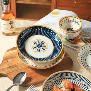 舍里日式 陶瓷碗吃米饭碗大碗汤碗家用2022新款 餐具 网红盘子碗套装