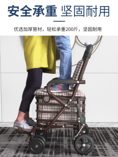手推车 老年人家用代步车买菜小拉车可坐可推老人购物车折叠便携式