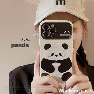 黑白熊猫适用苹果15promax手机壳iphone14全包12创意趣味13男女XS