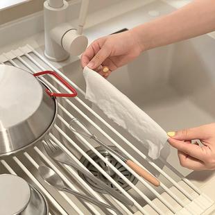 厨房硅胶水槽沥水架家用可折叠水池碗碟收纳卷帘置物架碗盘沥水篮