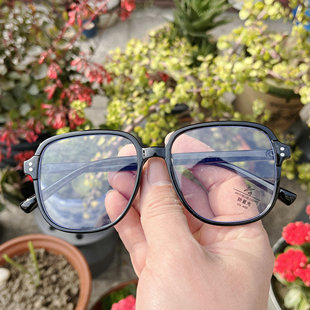 日系复古素颜神器眼镜架冷茶色近视可配眼镜框街拍大脸显瘦平光镜