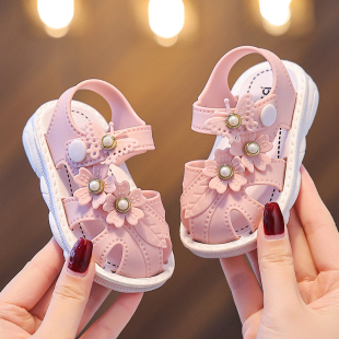 2024女童凉鞋 夏季 新款 宝宝防水防滑软底小童公主婴幼儿包头学步鞋
