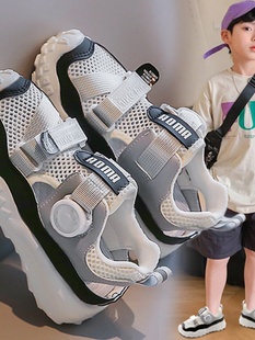 2024新款 儿童运动沙滩鞋 中大童镂空透气网鞋 夏款 法国男童包头凉鞋