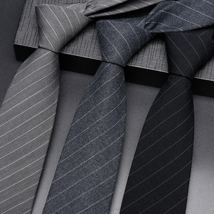 黑色领带男羊毛高端西装 免打结正装 拉链式 商务职业复古手打潮 衬衫