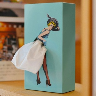 饰品 抽纸盒家用轻奢高档复古纸巾盒怀旧淑女家居装 设计师创意个性
