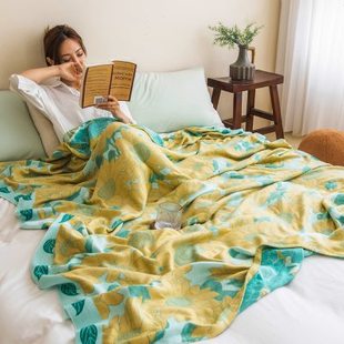 纱布毛巾被冷感竹棉单人双人午睡空调毯夏厂 薄款 库竹纤维盖毯夏季
