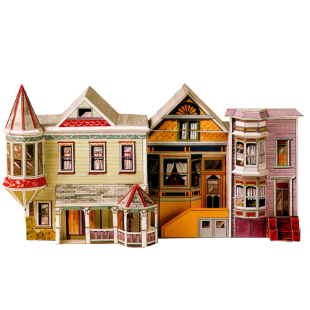 卡通别墅房屋场景建筑3d立体纸模型DIY手工制作儿童益智折纸玩具
